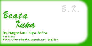 beata kupa business card